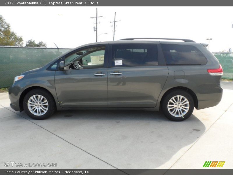 Cypress Green Pearl / Bisque 2012 Toyota Sienna XLE