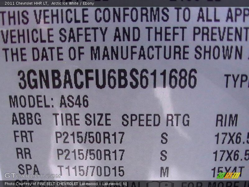 Arctic Ice White / Ebony 2011 Chevrolet HHR LT