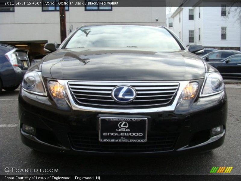 Obsidian Black / Black/Red Walnut 2011 Lexus GS 450h Hybrid