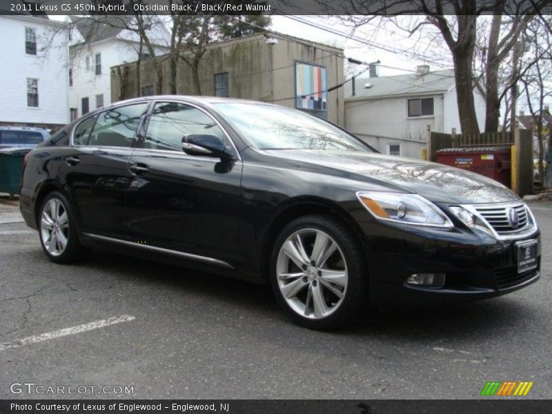 Obsidian Black / Black/Red Walnut 2011 Lexus GS 450h Hybrid