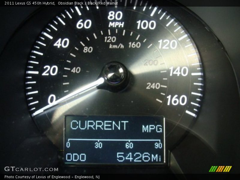 Obsidian Black / Black/Red Walnut 2011 Lexus GS 450h Hybrid