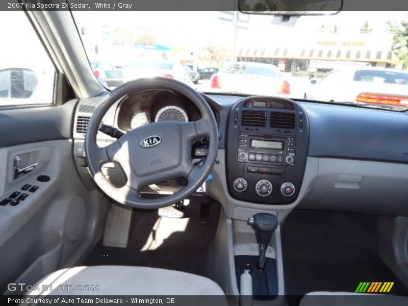 White / Gray 2007 Kia Spectra EX Sedan