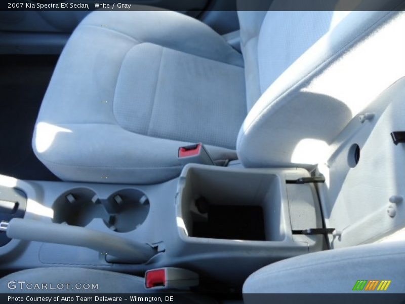 White / Gray 2007 Kia Spectra EX Sedan
