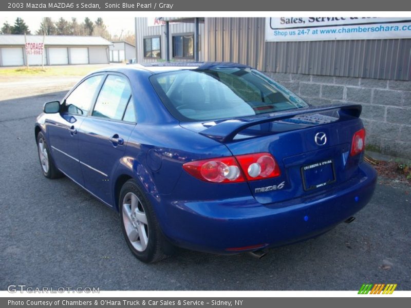 Sonic Blue Pearl / Gray 2003 Mazda MAZDA6 s Sedan
