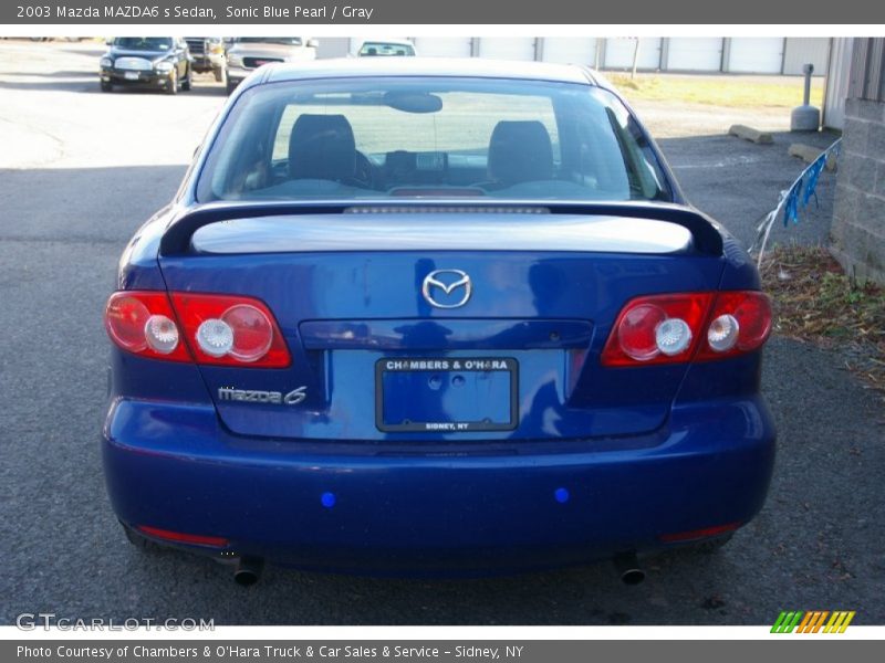 Sonic Blue Pearl / Gray 2003 Mazda MAZDA6 s Sedan