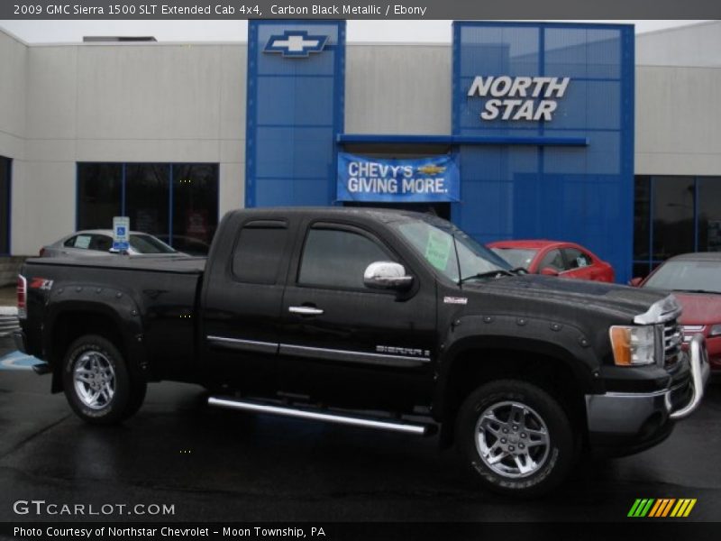 Carbon Black Metallic / Ebony 2009 GMC Sierra 1500 SLT Extended Cab 4x4