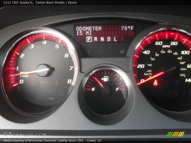 Carbon Black Metallic / Ebony 2012 GMC Acadia SL