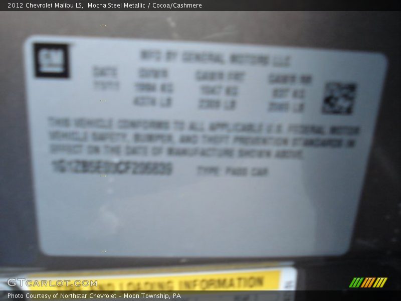 Mocha Steel Metallic / Cocoa/Cashmere 2012 Chevrolet Malibu LS