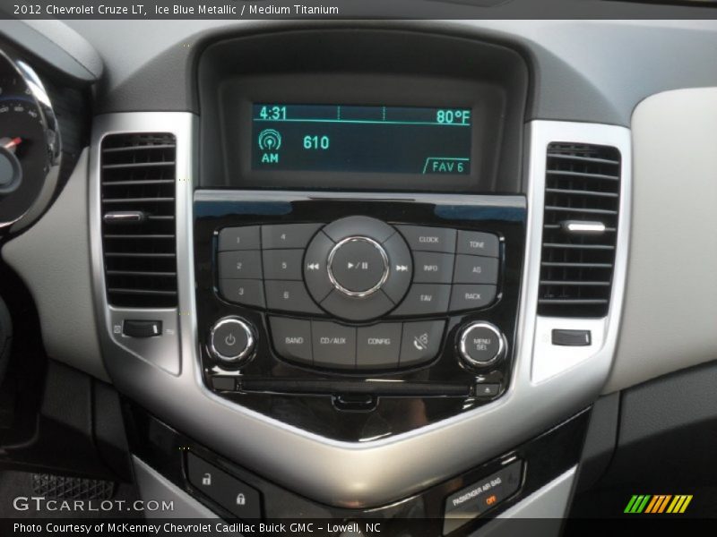 Ice Blue Metallic / Medium Titanium 2012 Chevrolet Cruze LT