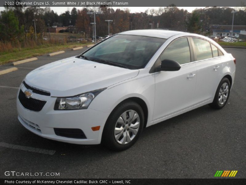 Summit White / Jet Black/Medium Titanium 2012 Chevrolet Cruze LS