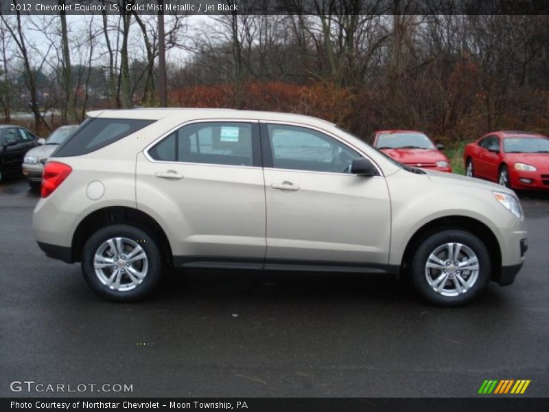 Gold Mist Metallic / Jet Black 2012 Chevrolet Equinox LS