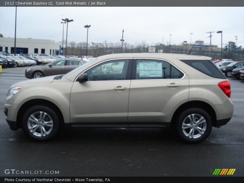 Gold Mist Metallic / Jet Black 2012 Chevrolet Equinox LS