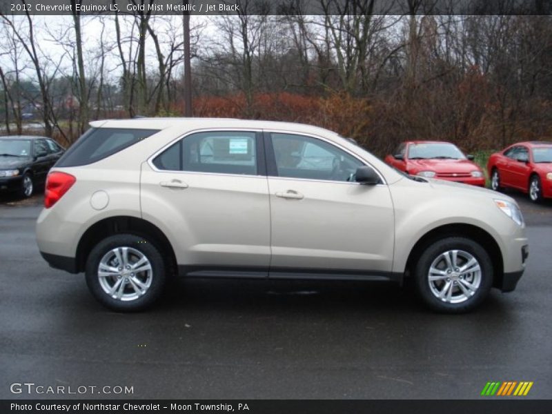 Gold Mist Metallic / Jet Black 2012 Chevrolet Equinox LS