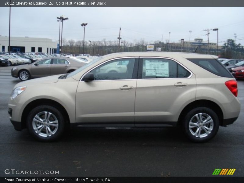 Gold Mist Metallic / Jet Black 2012 Chevrolet Equinox LS