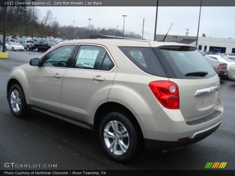 Gold Mist Metallic / Jet Black 2012 Chevrolet Equinox LS