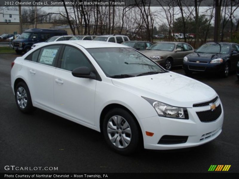 Summit White / Jet Black/Medium Titanium 2012 Chevrolet Cruze LS