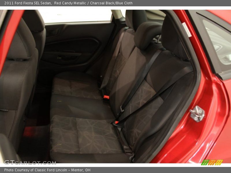 Red Candy Metallic / Charcoal Black/Blue Cloth 2011 Ford Fiesta SEL Sedan