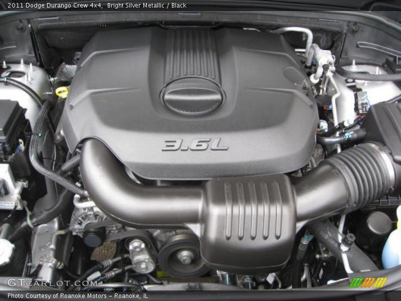 Bright Silver Metallic / Black 2011 Dodge Durango Crew 4x4