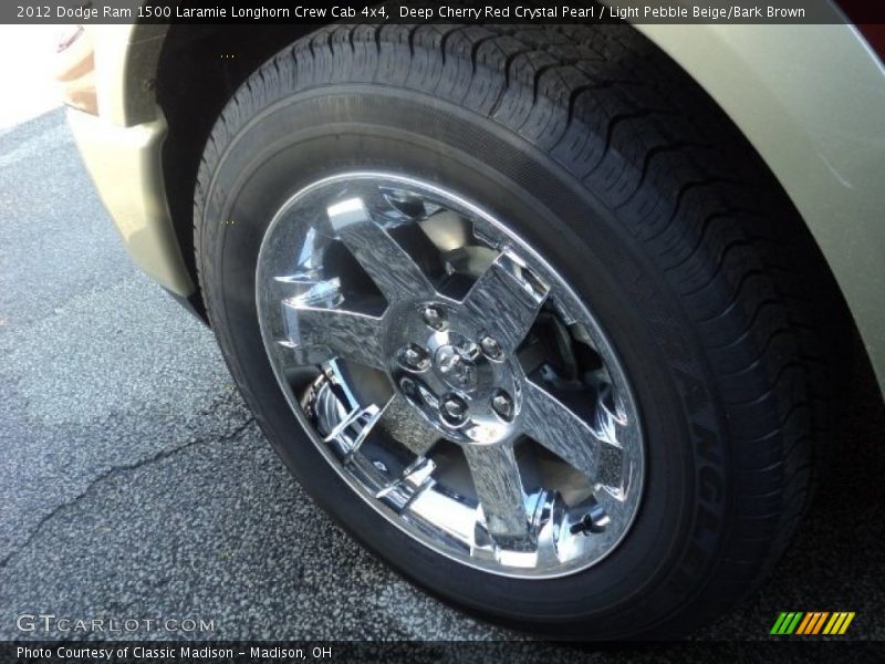Deep Cherry Red Crystal Pearl / Light Pebble Beige/Bark Brown 2012 Dodge Ram 1500 Laramie Longhorn Crew Cab 4x4