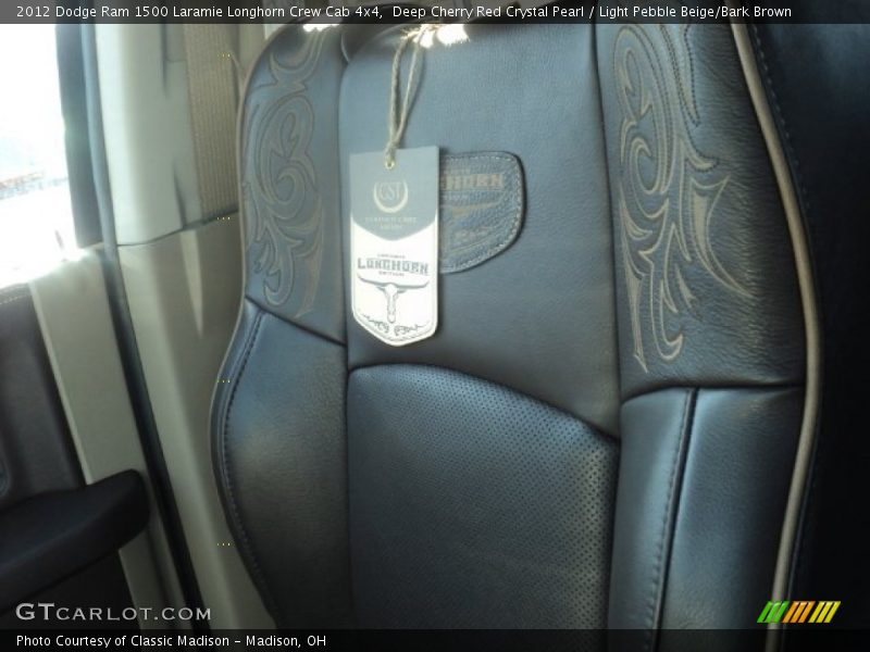 Deep Cherry Red Crystal Pearl / Light Pebble Beige/Bark Brown 2012 Dodge Ram 1500 Laramie Longhorn Crew Cab 4x4