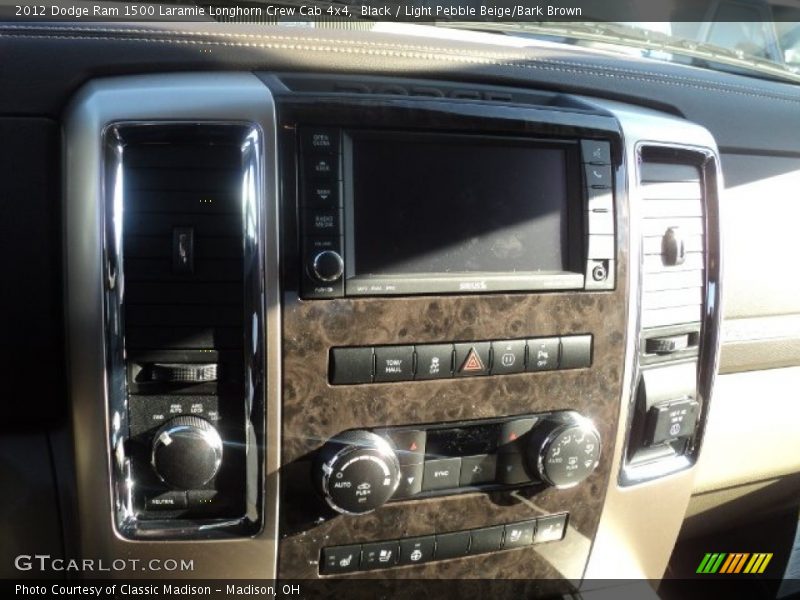 Black / Light Pebble Beige/Bark Brown 2012 Dodge Ram 1500 Laramie Longhorn Crew Cab 4x4