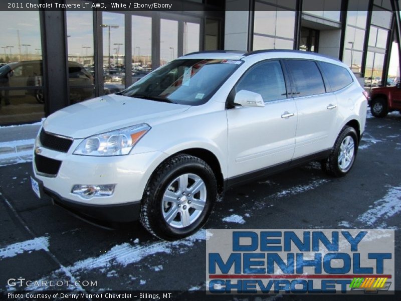White / Ebony/Ebony 2011 Chevrolet Traverse LT AWD