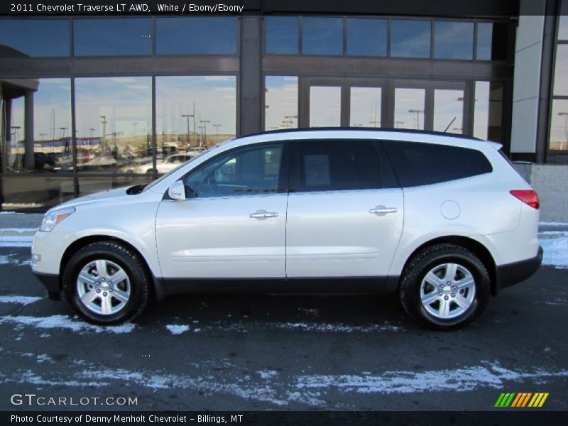 White / Ebony/Ebony 2011 Chevrolet Traverse LT AWD