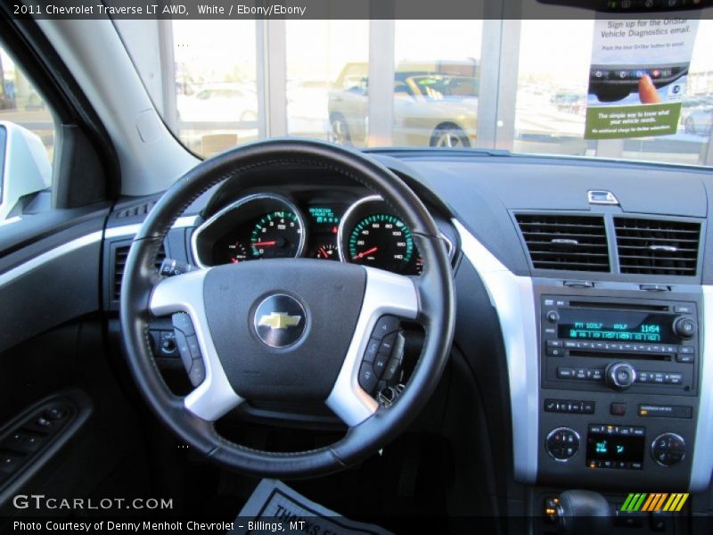 White / Ebony/Ebony 2011 Chevrolet Traverse LT AWD