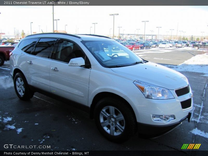 White / Ebony/Ebony 2011 Chevrolet Traverse LT AWD