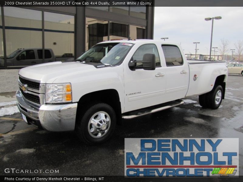 Summit White / Ebony 2009 Chevrolet Silverado 3500HD LT Crew Cab 4x4 Dually