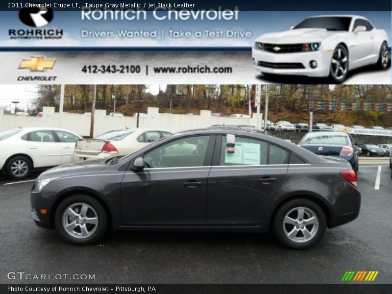 Taupe Gray Metallic / Jet Black Leather 2011 Chevrolet Cruze LT