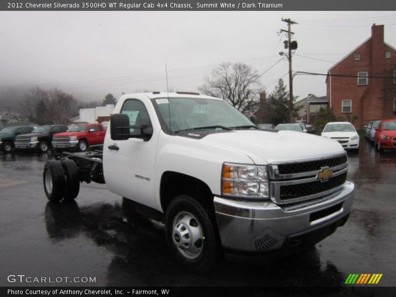 Summit White / Dark Titanium 2012 Chevrolet Silverado 3500HD WT Regular Cab 4x4 Chassis