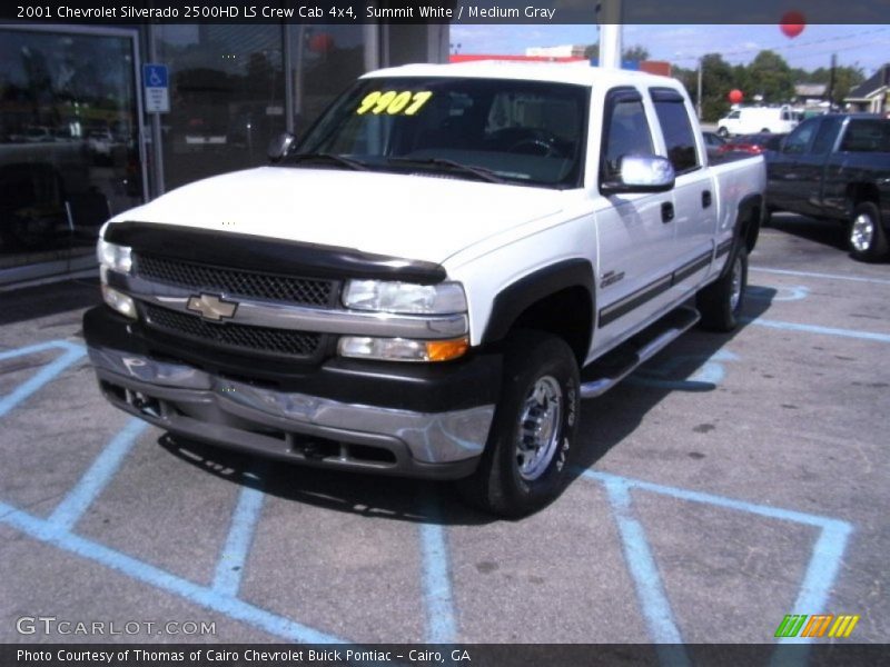Summit White / Medium Gray 2001 Chevrolet Silverado 2500HD LS Crew Cab 4x4