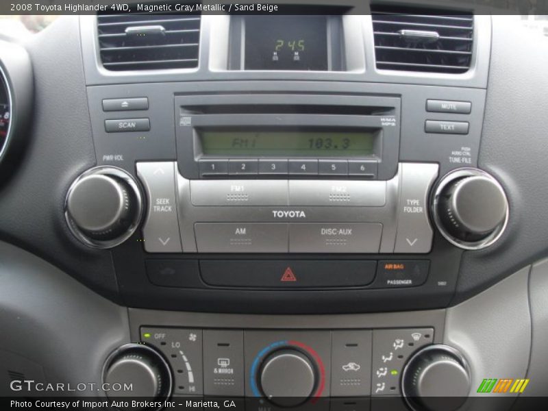 Magnetic Gray Metallic / Sand Beige 2008 Toyota Highlander 4WD