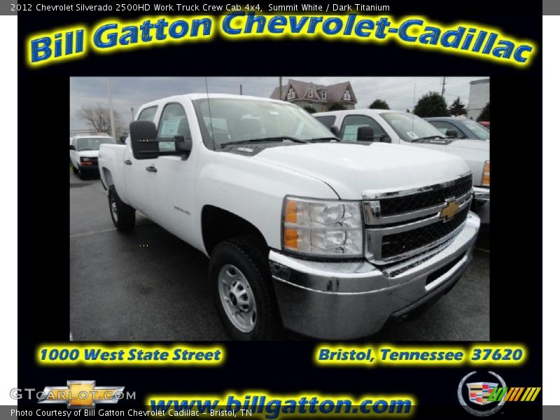 Summit White / Dark Titanium 2012 Chevrolet Silverado 2500HD Work Truck Crew Cab 4x4