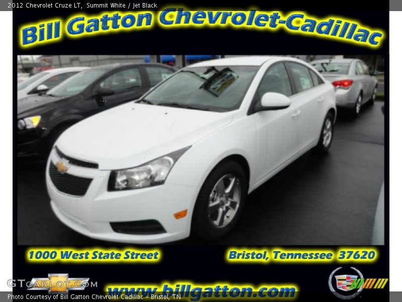 Summit White / Jet Black 2012 Chevrolet Cruze LT