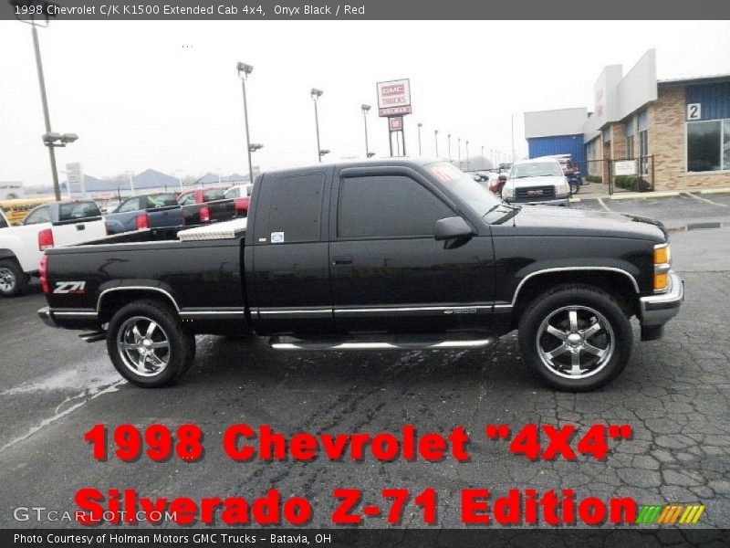Onyx Black / Red 1998 Chevrolet C/K K1500 Extended Cab 4x4