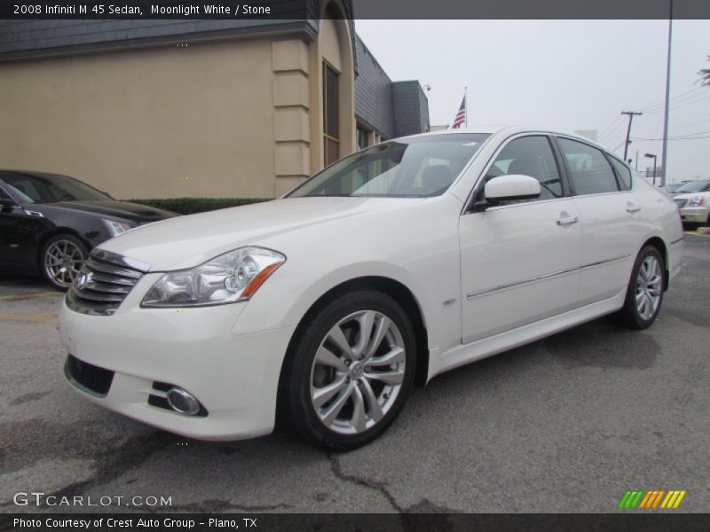 Moonlight White / Stone 2008 Infiniti M 45 Sedan