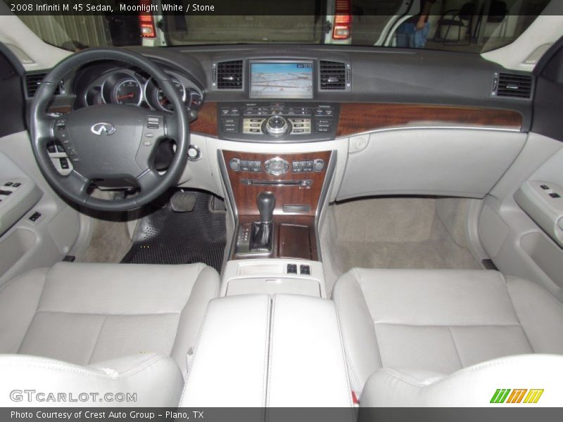 Moonlight White / Stone 2008 Infiniti M 45 Sedan