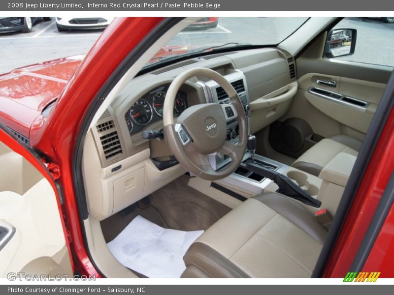 Inferno Red Crystal Pearl / Pastel Pebble Beige 2008 Jeep Liberty Limited