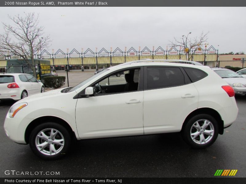 Phantom White Pearl / Black 2008 Nissan Rogue SL AWD