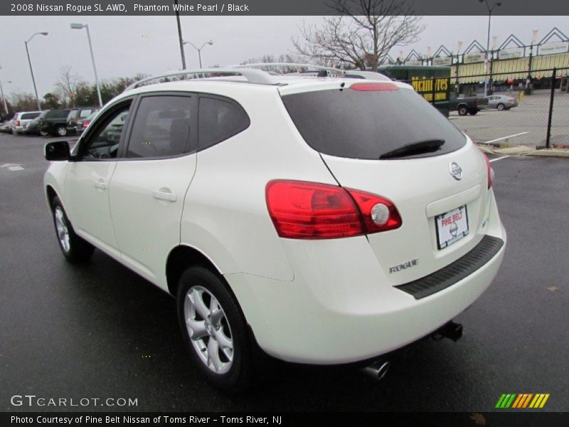 Phantom White Pearl / Black 2008 Nissan Rogue SL AWD