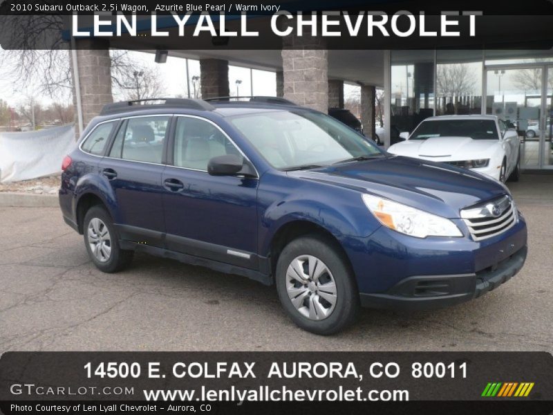 Azurite Blue Pearl / Warm Ivory 2010 Subaru Outback 2.5i Wagon