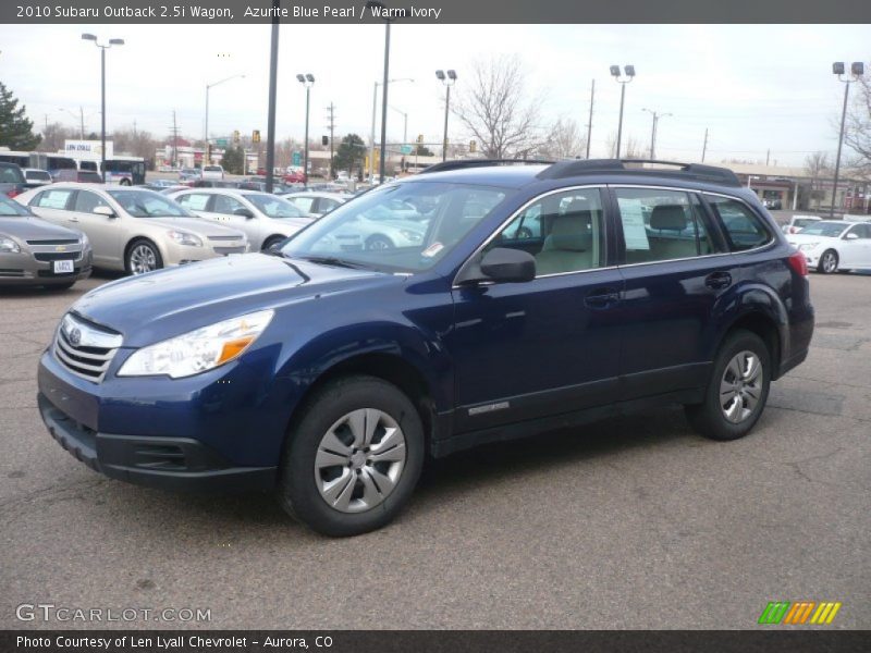 Azurite Blue Pearl / Warm Ivory 2010 Subaru Outback 2.5i Wagon
