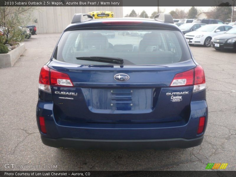 Azurite Blue Pearl / Warm Ivory 2010 Subaru Outback 2.5i Wagon