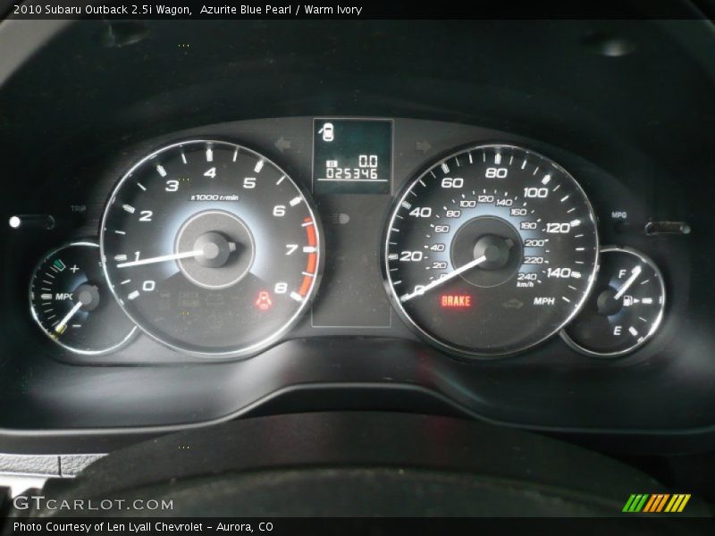  2010 Outback 2.5i Wagon 2.5i Wagon Gauges