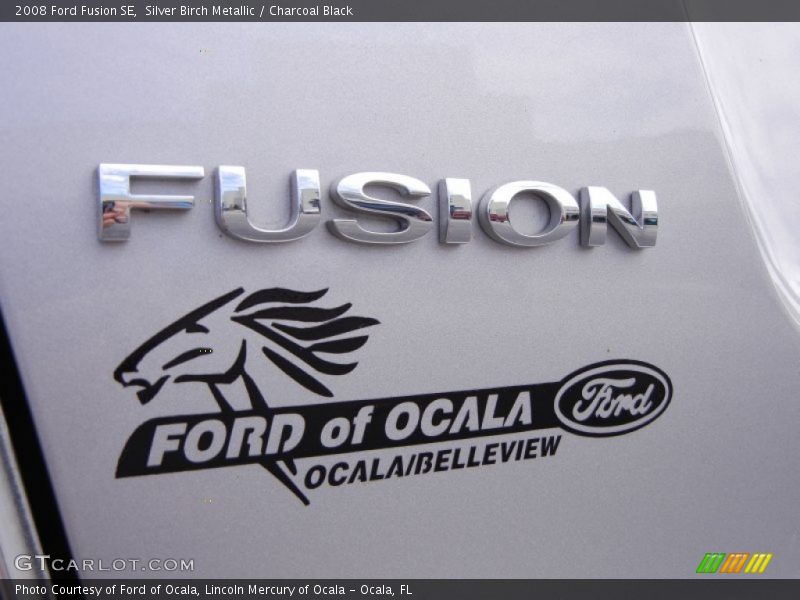 Silver Birch Metallic / Charcoal Black 2008 Ford Fusion SE