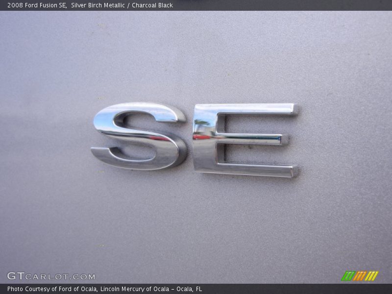 Silver Birch Metallic / Charcoal Black 2008 Ford Fusion SE