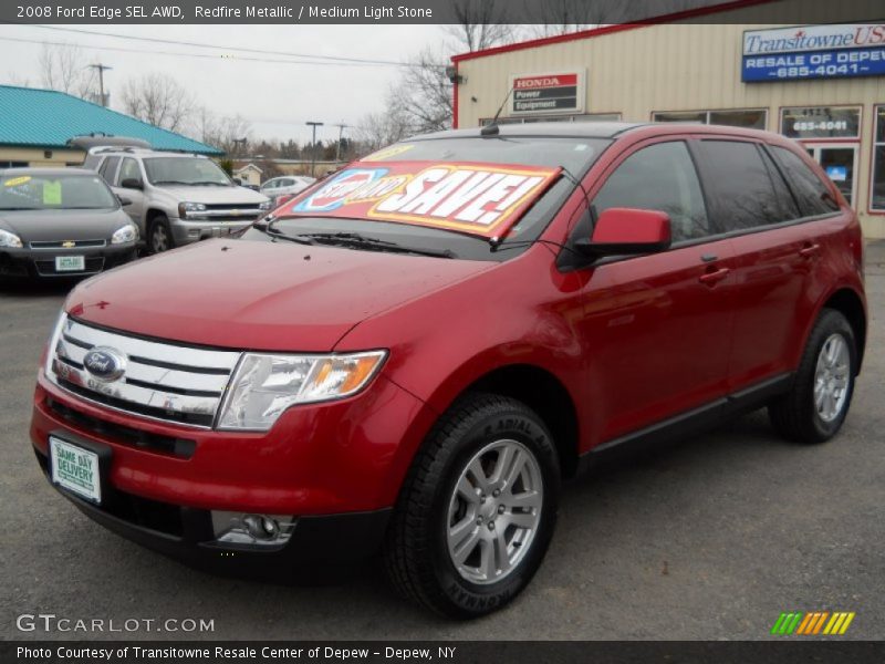 Redfire Metallic / Medium Light Stone 2008 Ford Edge SEL AWD