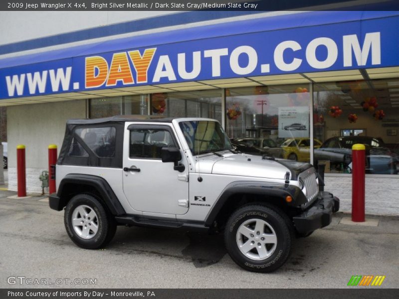Bright Silver Metallic / Dark Slate Gray/Medium Slate Gray 2009 Jeep Wrangler X 4x4